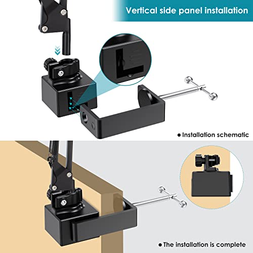 Youshares Metal Table Mount Clamp For Microphone Arm Stand Table Clamp With Adjustable Interface Aperture And Two-Way Fixation, Cantilever Clip For Microphone Arm Stand With Adjustable Screws #TOP2