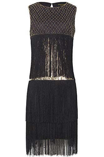 Robe longue à franges années 1920 ornée de paillettes rétro Art Déco - 5