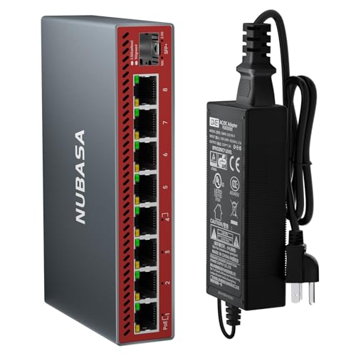 Image of 2.5Gb PoE++ Switch with 10G SFP+ Uplink, 8-Port 2.5GbE (4-Port 802.3bt 60W), 90W PoE Budget, Silent Aluminum Metal Shell, High-Speed Network Switch for 4K PTZ IP Cam, NAS, Access Points