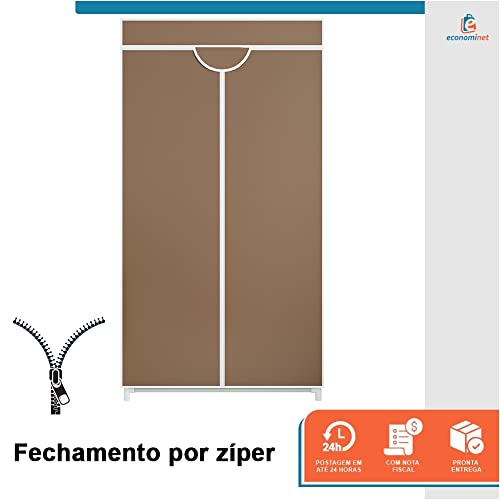 Guarda Roupa Armário Dobrável Portátil Multiuso Organizador de Roupas (Bege)