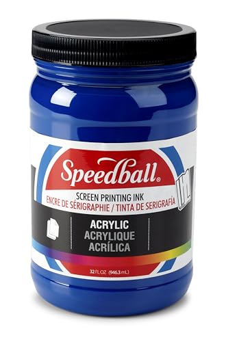 Speedball 046410 Acrylic Screen Printing Ink, 32 FL OZ, Process Cyan