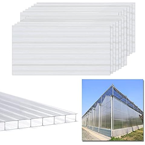Aufun Placas de Policarbonato Transparente para Invernadero Cover