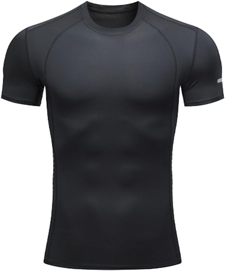 Men's Compression Shirt Quick Dry Athletic Undershirt Moisture Wicking Workout Top Performance Base Layer for Gym Running