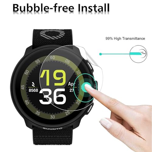 MEMELOKA 3 Piezas Protector de Pantalla para Suunto Run, TPU Película de Flexible con 3D Cobertura Completa, Alta Definición y Alta Sensibilidad