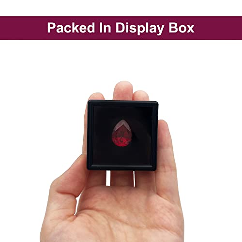 Gryrigns Pear Shape Loose Synthetic Ruby Stone Polished Teardrop Red Corundum Gemstone Machine-Cut Faceted 3A Vvs (12.8Cts, 18X13Mm, 1Pcs) #TOP5
