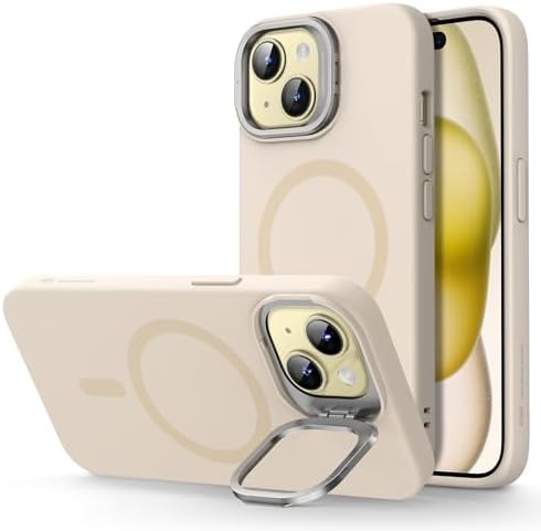 ESR for iPhone 15 Plus Case Flex Stand for MagSafe, Silicone, Light Tan