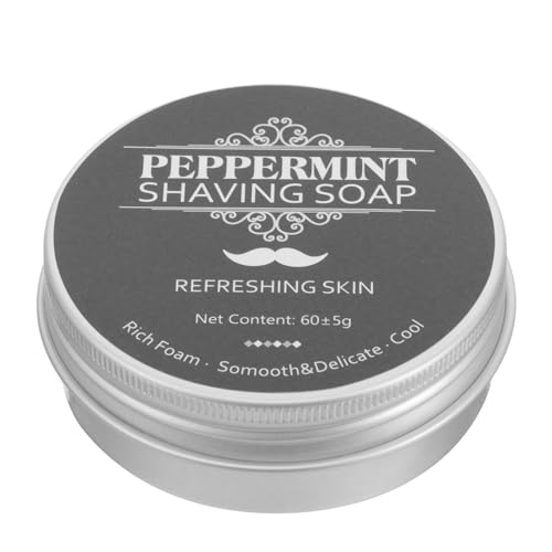 Beavorty Jabón Para Barba De Hombre Jabón De Afeitar De Menta Máquina De Afeitar Para Hombres Kit De Cuidado De Barba Champú De Espuma Para Afeitar Barba Jabón Para Barba Maquinilla De