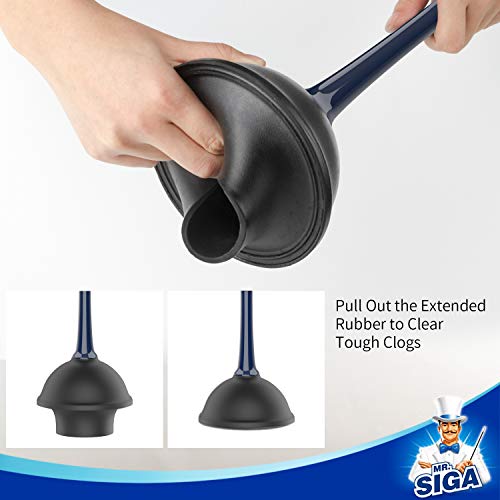 Image of MR.SIGA Toilet Plunger and Bowl Brush Combo for Bathroom Cleaning, Navy