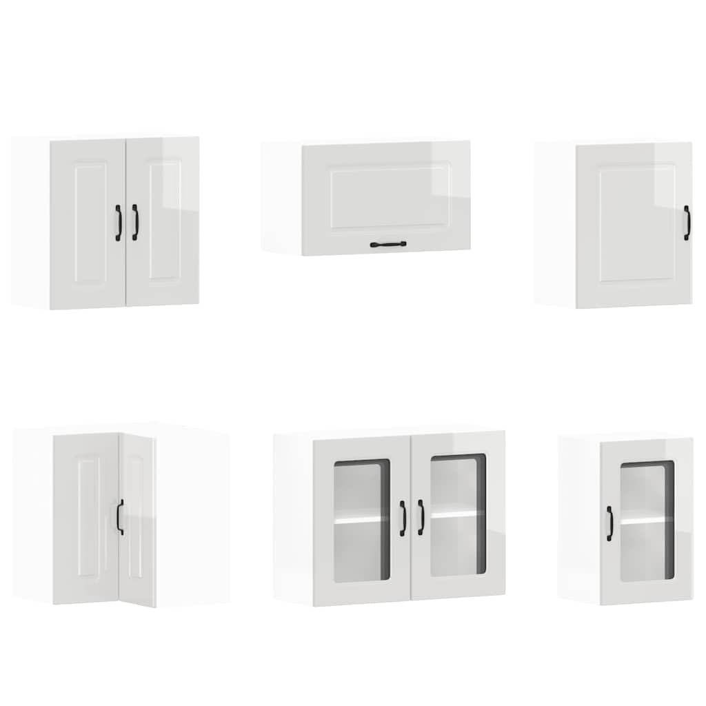 11-TLG Küchenzeile Kalmar Hochglanz-Weiß Küchenschrank Set | Modulares Küchenmöbel Set für Küche und Essbereich aus robustem Holzwerkstoff mit viel Stauraum.