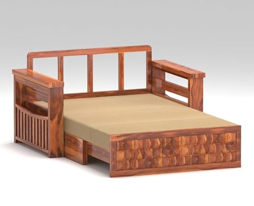 Image of Wooden Sofa Cum Bed (Akrie Honey)