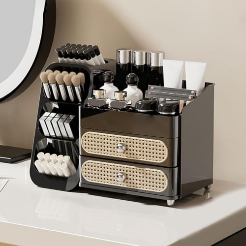 Organiseur de maquillage transparent pour coiffeuse de salle de bain - 8