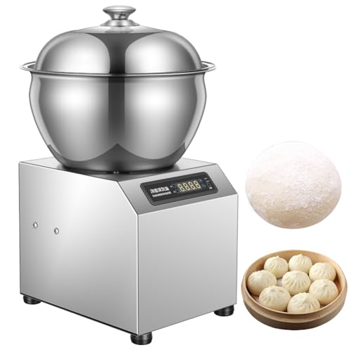 QUTBAG Commercial Food Mixer, Electric Dough Kneading Machine with LED Display & 30min Timing, Stainless Steel Flour-Mixing Machine, Forward/Reverse Turn Design, for Making Pasta Pizza 5KG