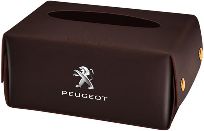 Car Tissue Holders, for Peugeot 107 108 206 207 208 406 407 307 308 508 607 806 Portable Pumping Paper Napkin Multifunctional Storage Box, Auto Interior Accessories,E-Coffee