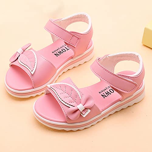 Toddler Girl Dress Shoes Children Shoes Fashion Flower Thick Sole Sandals Soft Sole Comfortable Princess Sandals (Pink, 1 Big Kids)4