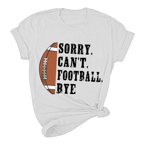 Crewneck Shirts for Women Fall Summer Short Sleeve Workout Gym Football Funny Top T Shirt Blouse Women 2025