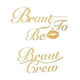 MEJOSER 8 Stück JGA Bügelbilder Deko 1 pcs Braut to Be und 7 pcs Braut Crew Bilder zum Aufbügeln Gold Bride to be Dekoration für Party Verlobung Hochzeit Junggesellinnenabschied