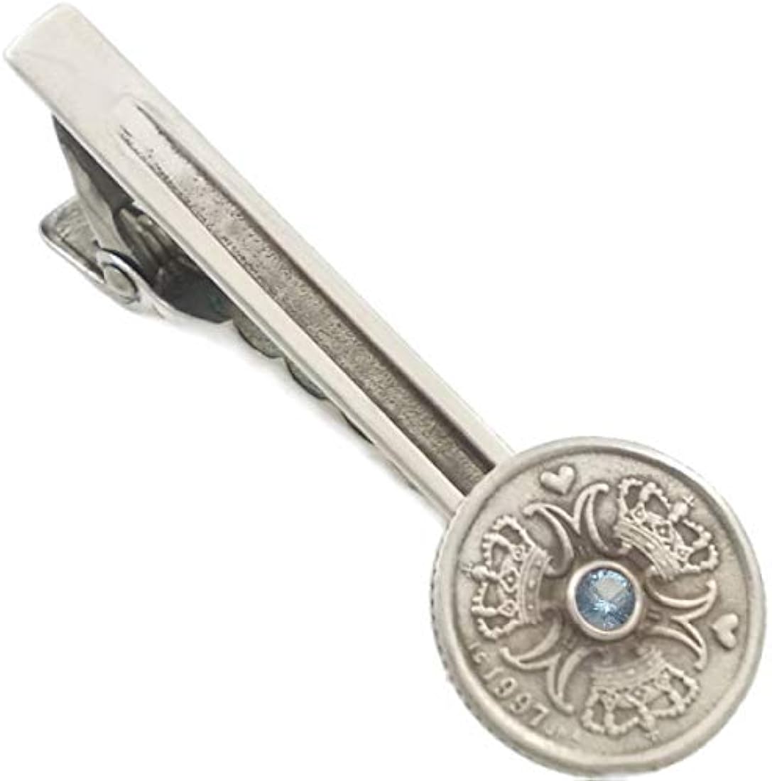 ［バズショット］ 3月 アクアマリン1 クローネ コイン シルバー 925 ネクタイピン