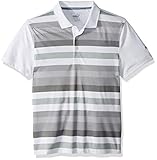 PUMA Boys' 576193 Turf Stripe Polo Shirt, Small, Pomegranate