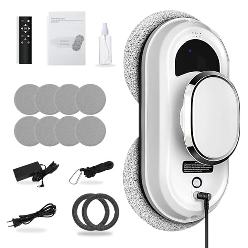 UPAUS Window Cleaner Robot, 5600Pa Suction Intelligent Navigation Window Cleaner, 20 Minutes Power Outage Backup System, Automatic Window Cleaning Robot, Suitable for High-Rise Glass, Mirrors, Tiles