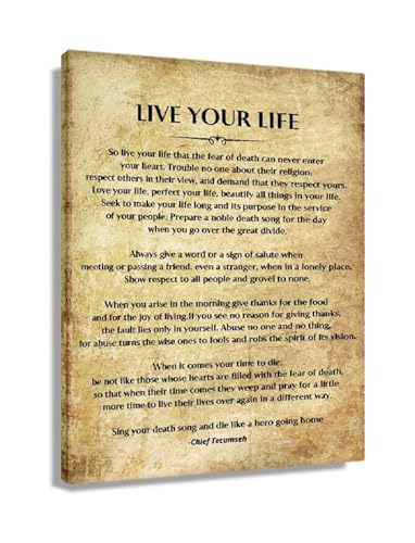 KCDFDVJFBM Live Your Life to the Fullest Wall Art, Positive Affirmation Print, Uplifting Decor for Meditation Space or Personal Study(Framed,16X24inch(40X60cm))