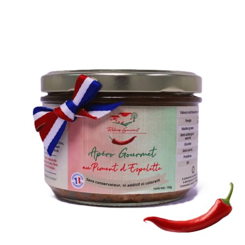 Tartinable Gourmet au Piment d'Espelette AOP – Coffret de 6 Pots 180 g | Spécialité Artisanale Française | 100% Naturel, Sans Conservateurs ni Additifs | Apéritifs, Cadeau, Fêtes