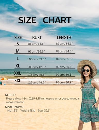 BDTECAOR Sommerkleider Damen Ärmellos Strandkleid Locker Lässige Taschen Boho Tank Kleid 5
