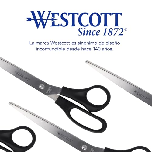 Westcott Tijeras de 10" (25,4 cm) | Tijeras de oficina con mangos de plástico negro | Cuchillas extraafiladas, acero inoxidable | E-31111 00 - imagen 7