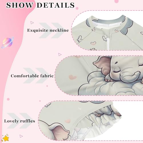 Image of Girls One Piece Swimsuits Long Sleeve Swimsuit Zipper Bathing Suits Swimwear
