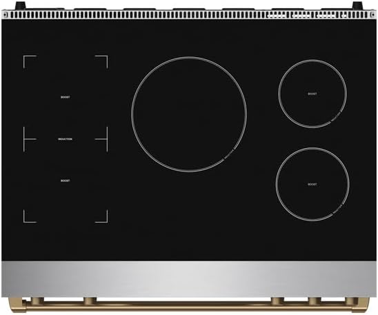 Gordon Ramsay by THOR Kitchen 36 Inch Professional Freestanding Induction Range in Stainless Steel and Bronze