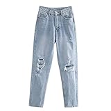 Diese schmal geschnittene Stretch-Jeans mit hoher Taille verleiht Ihrer Garderobe einen avantgardistischen Touch. Sie sind mit weichen Baumwollstoffen und dünnen Beinen gestaltet, die sich sehr gut für Abendkleidung eignen.