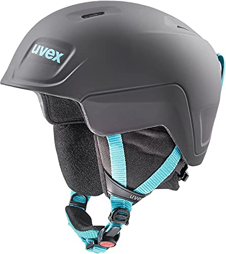 uvex Manic Pro Kids Ski Helmet - Black-Petrol, 54-58 cm