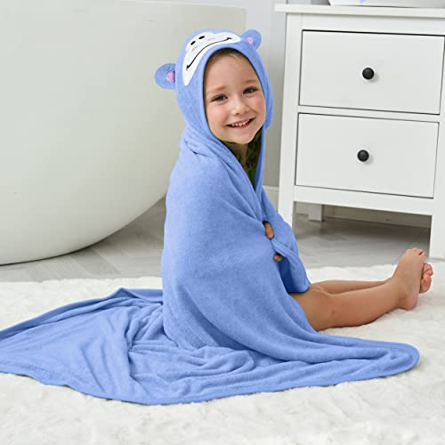 Image of HIPHOP PANDA Ultra Soft Hooded Baby Towel - 2-Layer Thick 500GSM Absorbent | Rayon Made from Bamboo, Hooded Bath Towel for Newborn, Infant, Toddler, Baby Registry - Gorilla, 30x30 In