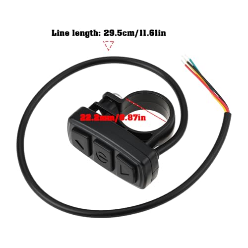 EMSea 22,2 mm 4-Draht-E-Bike-Steuereinheit mit 3 Tasten, kompatibel mit KT LCD3 (29,5 cm)