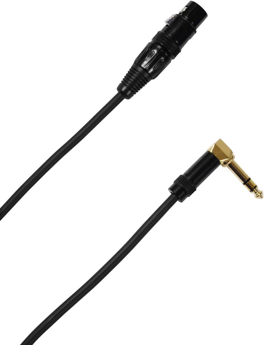 Audio2000'S E20125P2 Two-Pack 25-Foot XLR Female to Gold-Plated 1/4-Inch TRS Right-Angle Recording/Stage/Patch/Audio Cables (Total Two 25-Foot Cables)