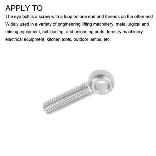 Image of METALLIXITY Shoulder Swing Lifting Bolt (M10x40mm) 2Pcs, 304 Stainless Steel Eye Bolts - for Home Renovation, Pipeline Gate Valves Fasteners, Silver