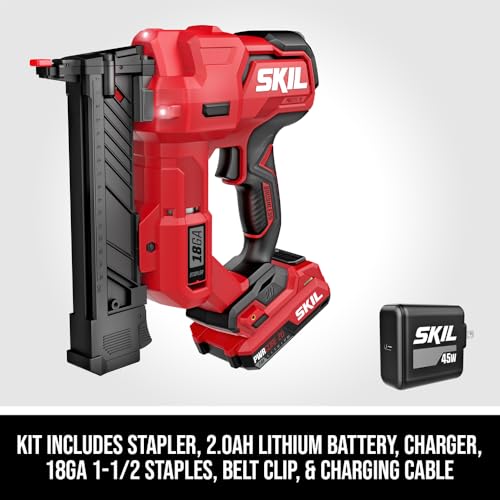 image for SKIL PWR CORE 20 Brushless 20V 18Ga 1/4 In. Narrow Crown Stapler Kit I
