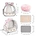 2-Pack Guinea Pig Backpack and Burrowing Bed, Portable Small Animal Cage with Bubble Clear Window, Plush and Fluffy Hideaway Pet Bed for Piggies, Hamster