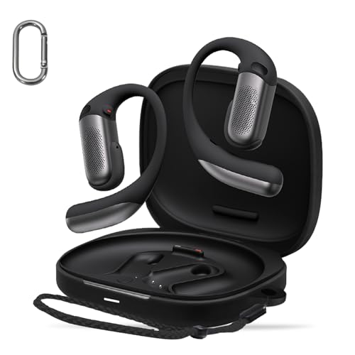 For shokz OpenFit Pro �P�[�X �J�o�[ �yHUKWIMO�z �J���r�i�t��+�X�g���b�v�t�� �ϏՌ� �h�� �h�o �����[�d�\ �S�ʕی� �L�Y�h�~ shokz OpenFit Pro �Ή� [�u���b�N ��]