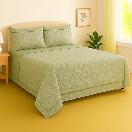 Corredocasa Completo Lenzuola in Flanella Morbida 100% Cotone Naturale Made in Italy Disponibile in Diverse Misure Fantasie e Colori Assortiti, Facile da Lavare (Verde, Singolo)