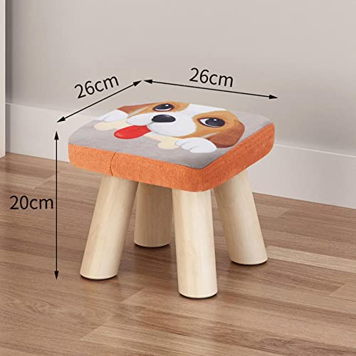 Repose-pieds carrés 26cm motif chien avec assise rembourrée confortable