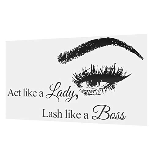 IMIKEYA Eyelashes Wall Stickers Beauty Wall Decals Quotes Act Like A Lady Lash Like A Boss for Bedroom Living Room Office Beauty Salon Wall Decorations