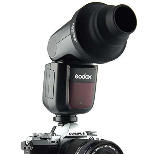 Godox V1-O Ttl Flash Speedlite 76Ws Gn92 2.4G High-Speed Sync 1/8000S 2600Mah Li-Ion Battery Round Head Camera Speedlight With Godox Ak-R1 Accessories Kit Compatible For Olympus Panasonic Cameras #TOP7