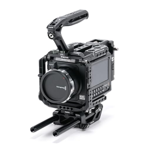 Image of Tilta Camera Cage Pro Kit V-Mount Compatible with Blackmagic Pyxis 6K /12K| Full Cage, Top Handle, V-Mount Battery Plate, Side Plate, Bottom Plate, Universal 15mm Baseplate w /Rods, and Mini Tool