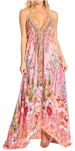 Image of Sakkas Lizi 2025 Womens Maxi High-Low Halter Handkerchief Long Dress Beach Party