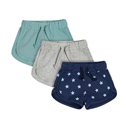 Image of Teach Leanbh Toddler Baby Boys Girls 3 Pack Athletic Shorts Cotton Soild Color Printing with Drawstring