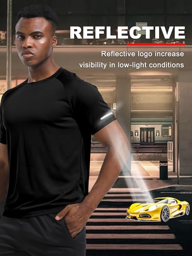 Image of Men's Quick-Dry Sportswear T-Shirts,4 /6 Pack Breathable Moisture Wicking Gym Tops for Training & Workout,Short Sleeve Tees