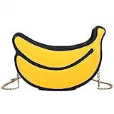 Latest Novelty Cute Clear Banana Shape Shoulder Mini Bag for Women (Banana)