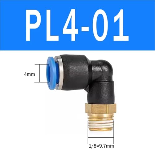 Conector rápido neumático PL codo roscado accesorio manguera de aire 10 u 3