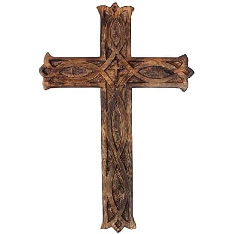 KSJONE Antique Wooden Wall Hanging Cross Cover
