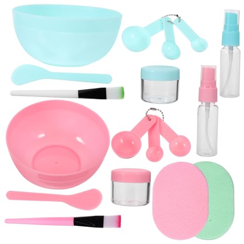 FRCOLOR Facial Mask Bowl Kit 18 Pieces Diy Mask Supplies Spoon Stick for Esthetician